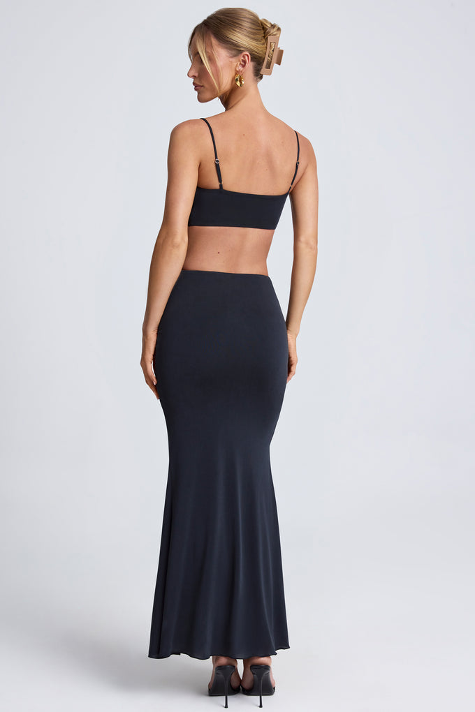 Hardware Detail Cut-Out Maxi Dress in Black