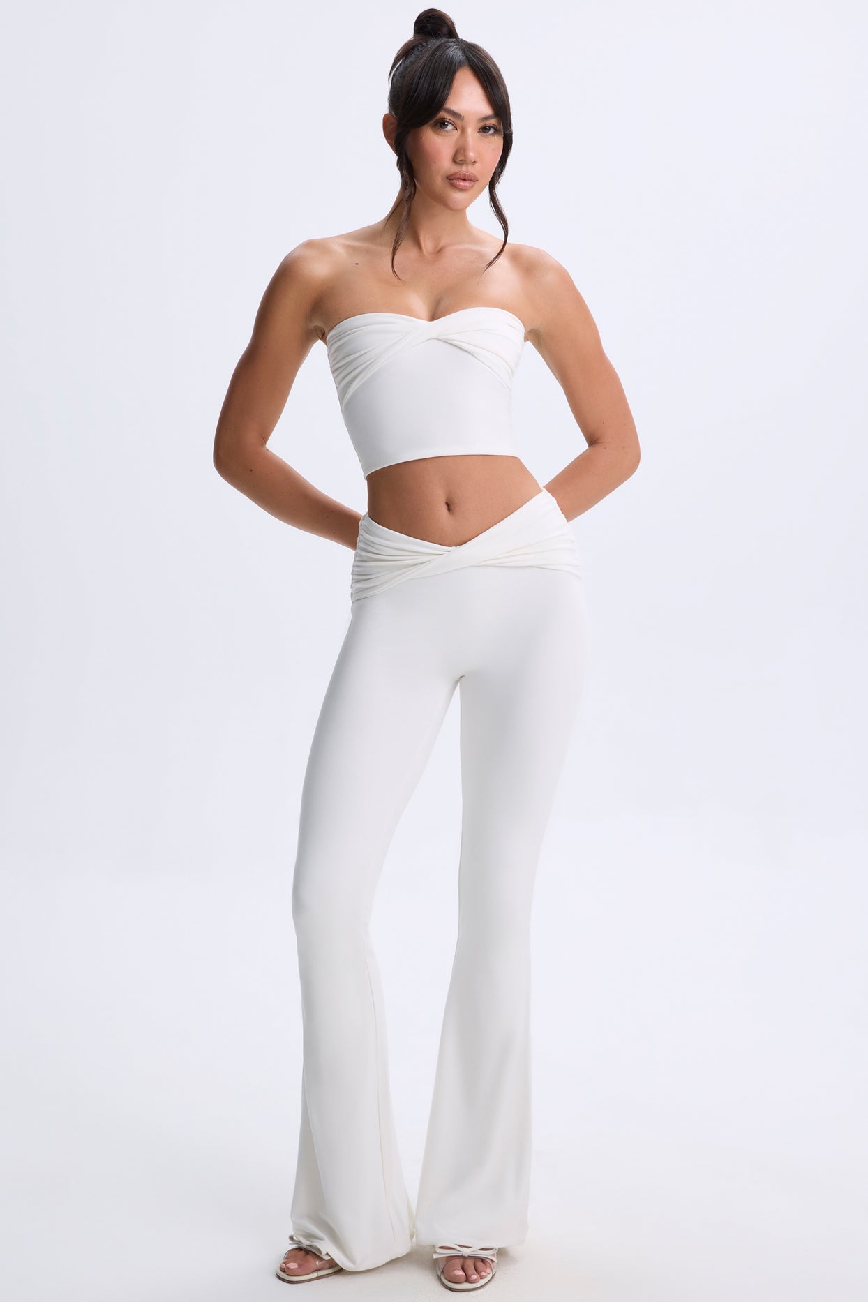 Twist-Front Bandeau Top in White