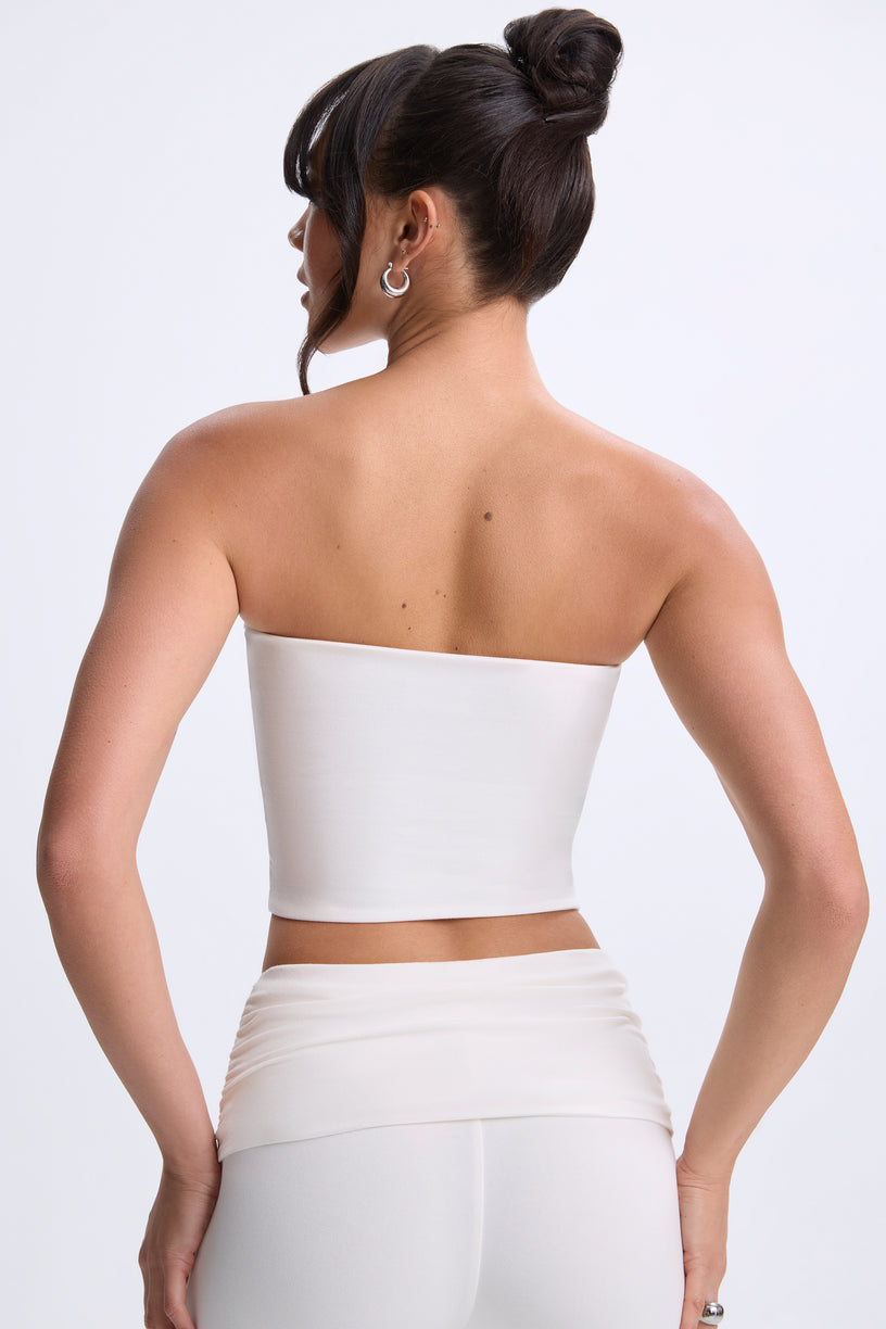 Modal Twist-Front Bandeau Top in White - 2