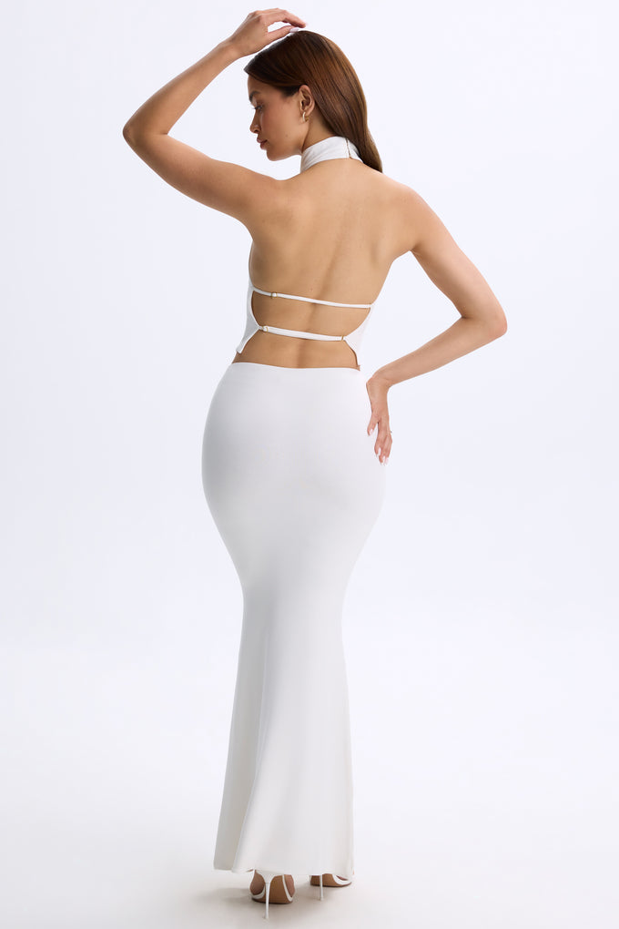 Low-Rise Maxi Skirt in White