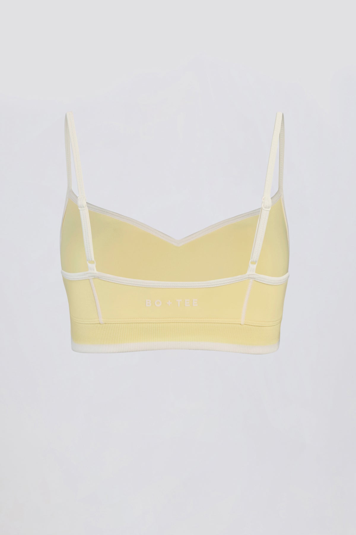 Soft Active Sweetheart-Neck Contrast Sports Bra in Lemon