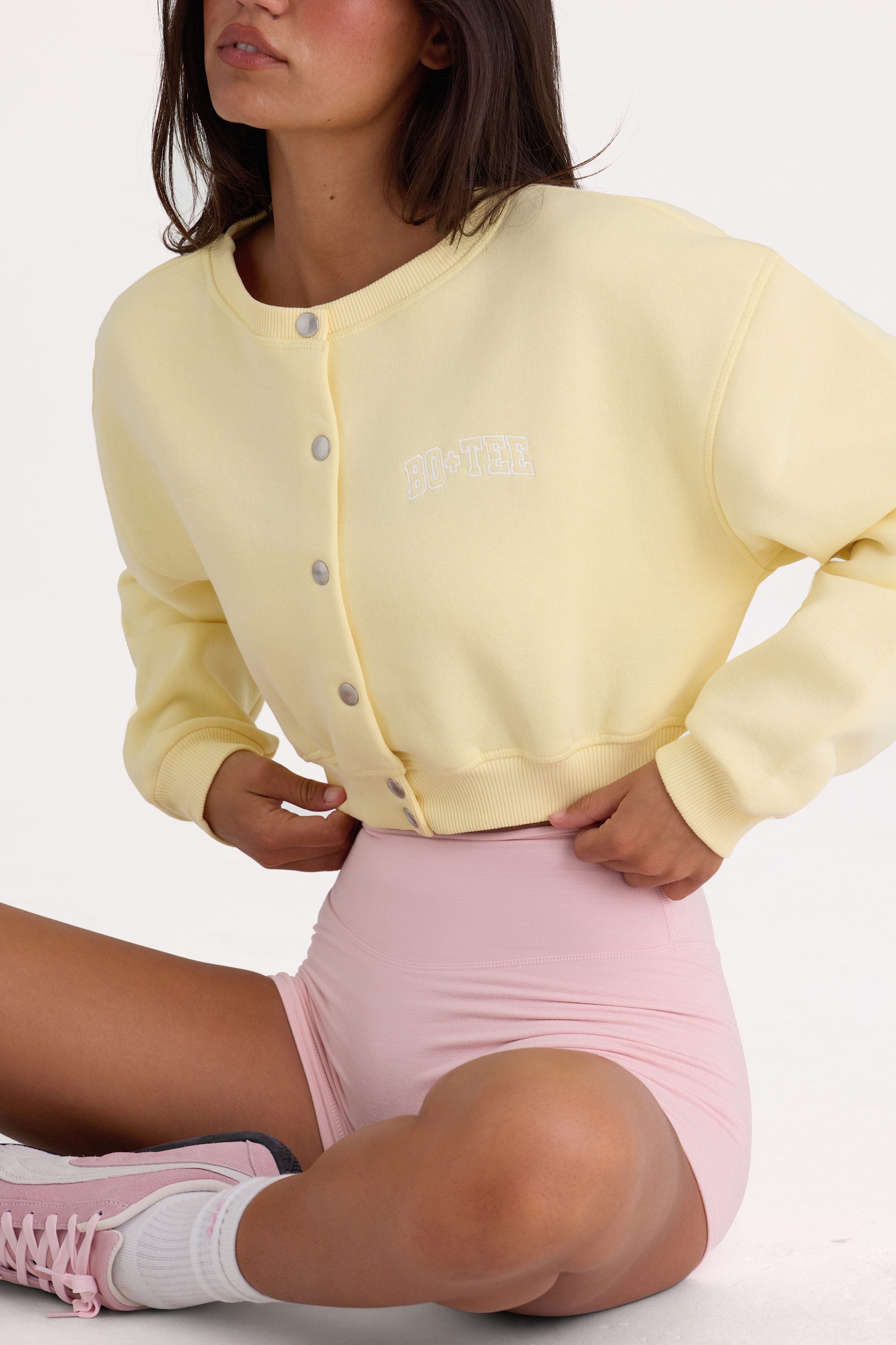 Button-Up Cropped Cardigan in Soft Yellow | Bo+Tee – Oh Polly UK