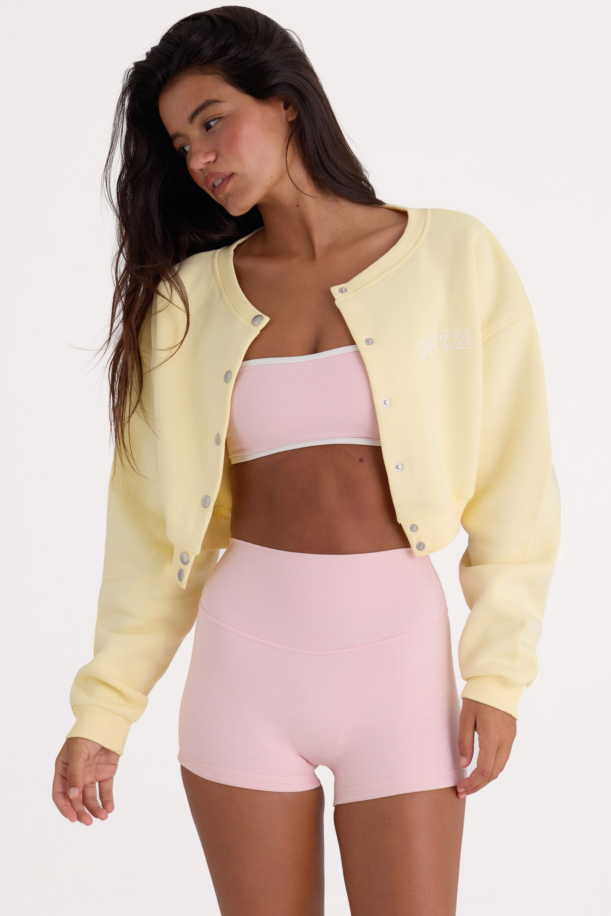 Button-Up Cropped Cardigan in Soft Yellow | Bo+Tee – Oh Polly UK
