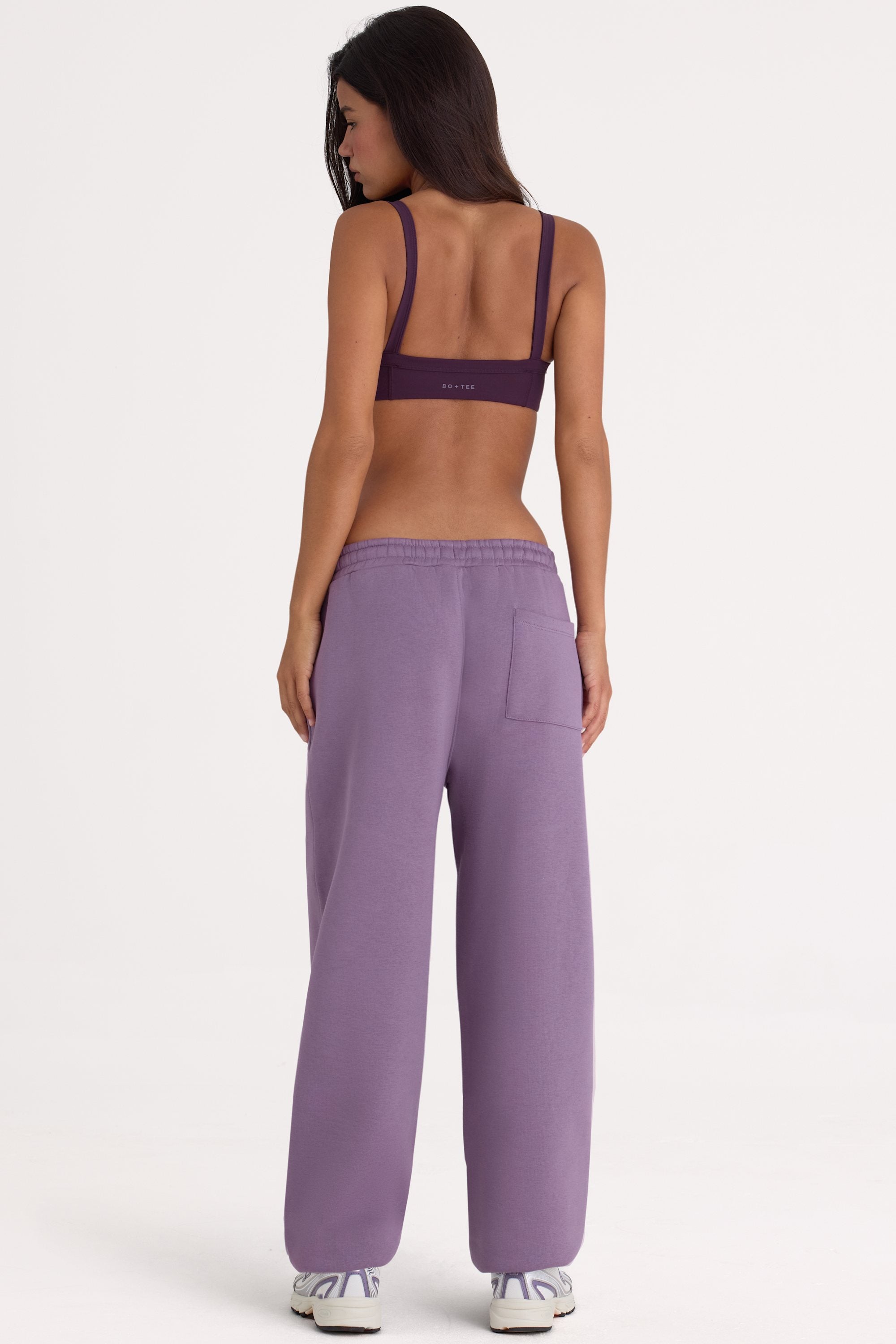 Brushed Jersey Mid-Rise Relaxed Joggers in Dusk - 2