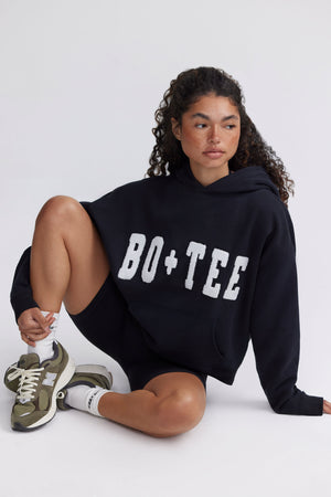 Acid Wash Oversized Hoodie in Black