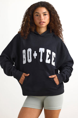 Acid Wash Oversized Hoodie in Black