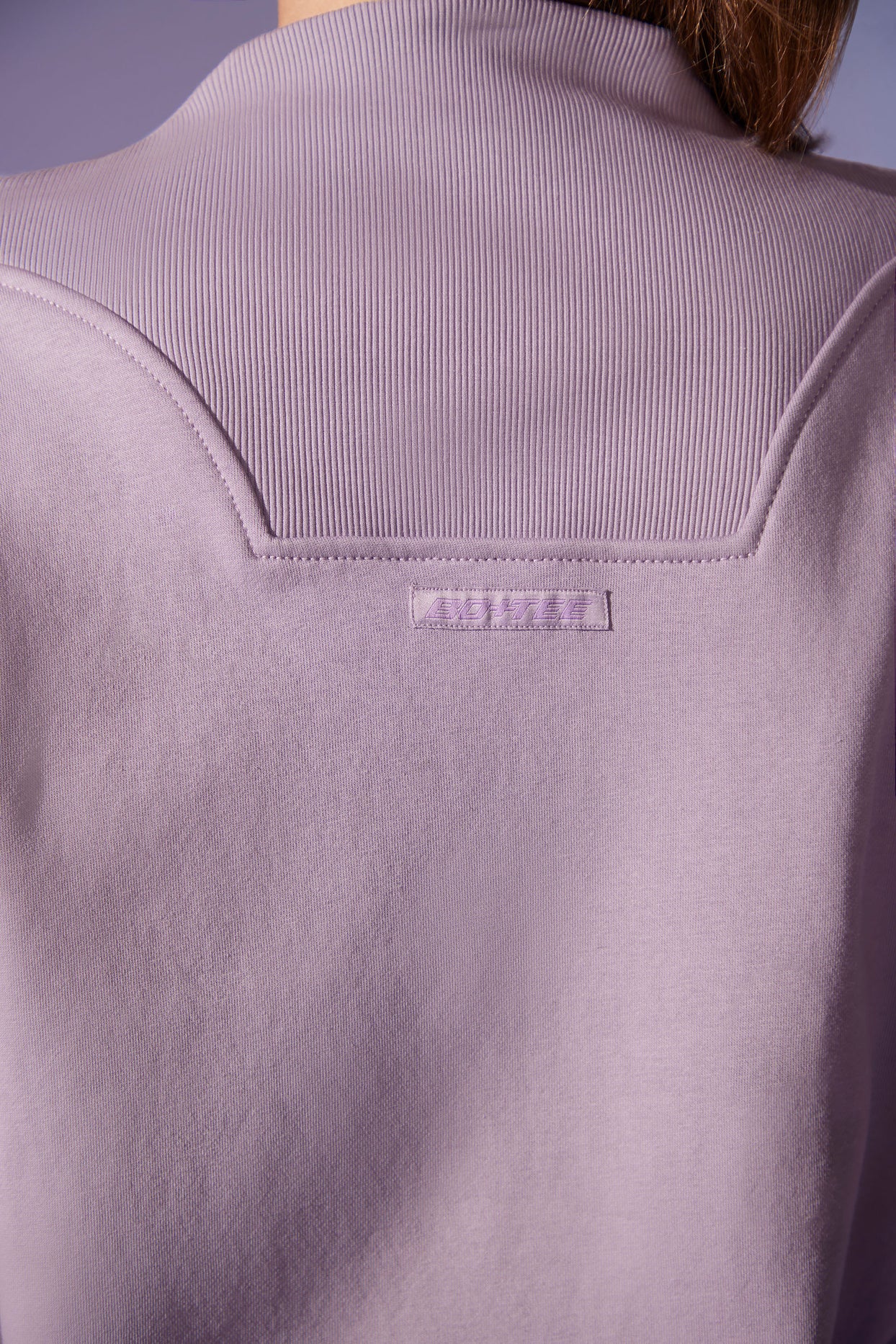 Sweat-shirt surdimensionné à demi-zip en lilas poussiéreux