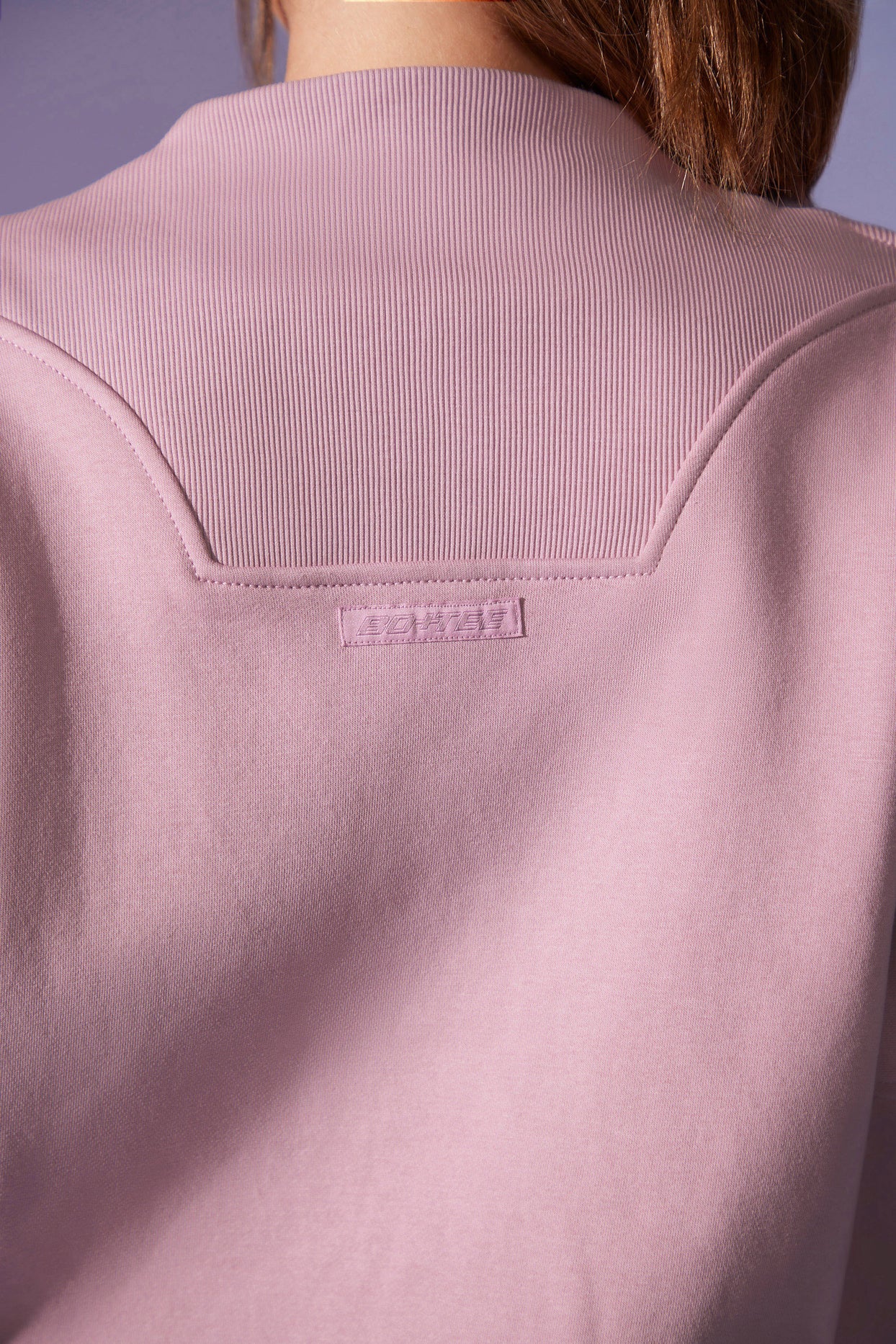 Oversize'owa bluza z zamkiem błyskawicznym w kolorze brudnego fioletu