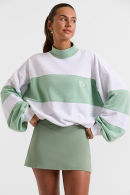 Oversized High Neck Sweatshirt in Mint Green