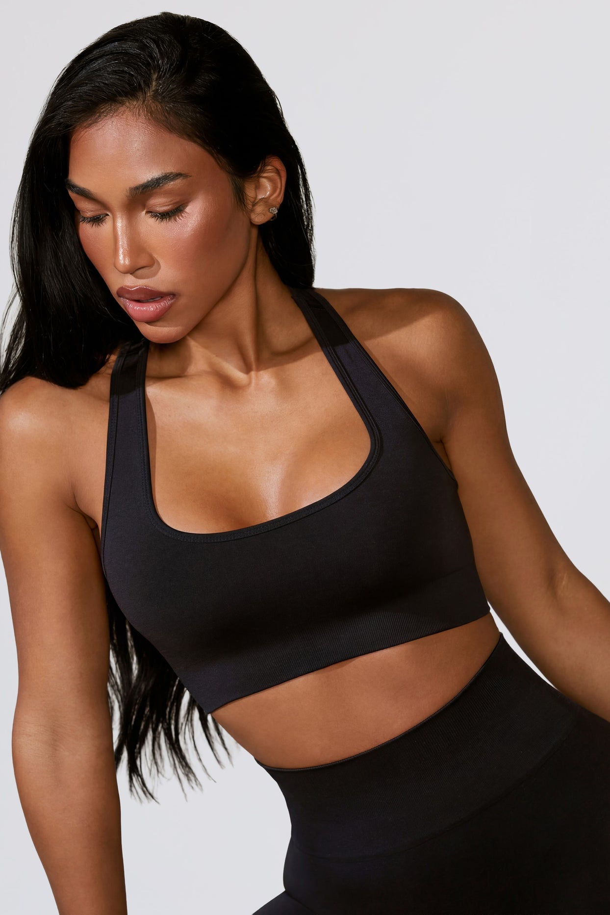 Cut Out Define Luxe Sports Bra in Black - 3