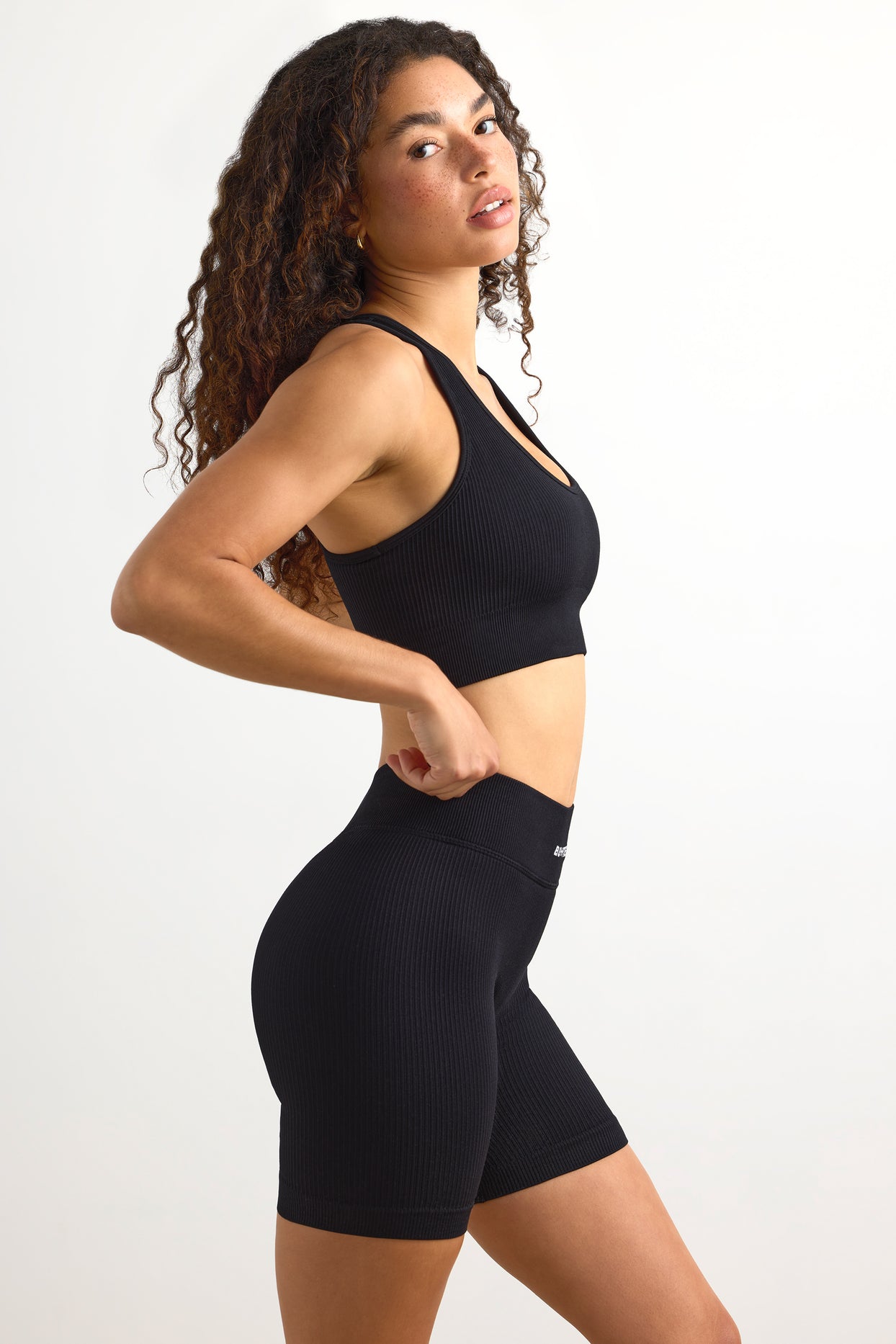 FlexiRib Biker Shorts in Black - 3