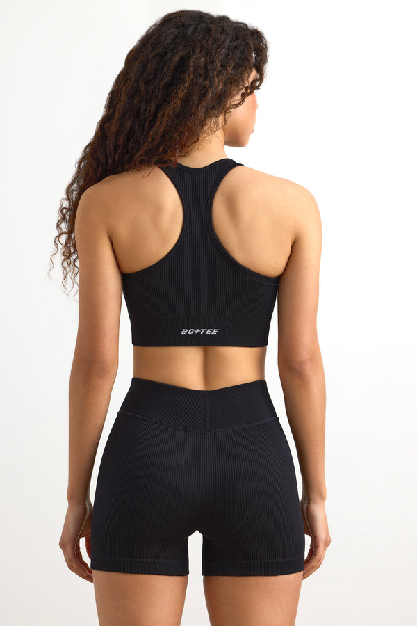 FlexiRib Mini Shorts in Black - 2