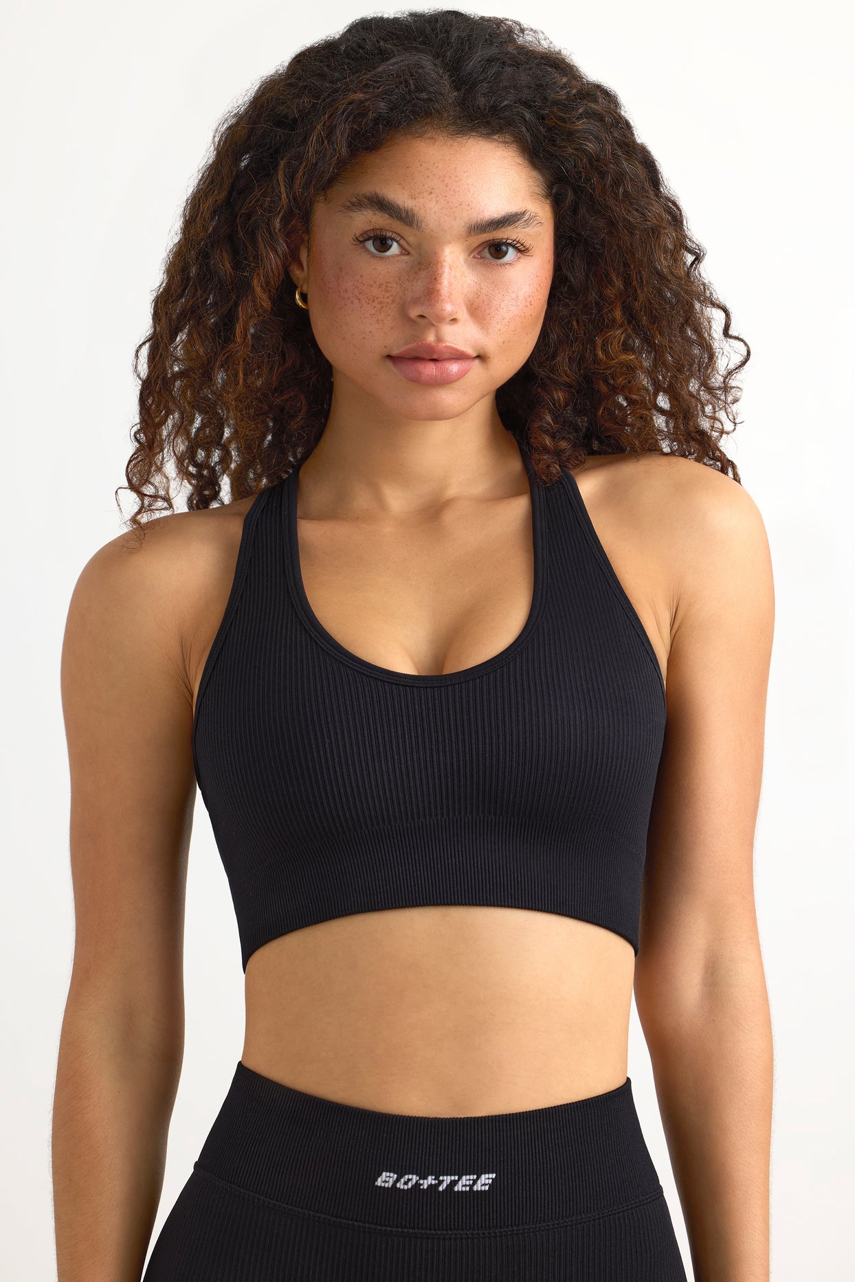 FlexiRib Racerback Sports Bra in Black - 7