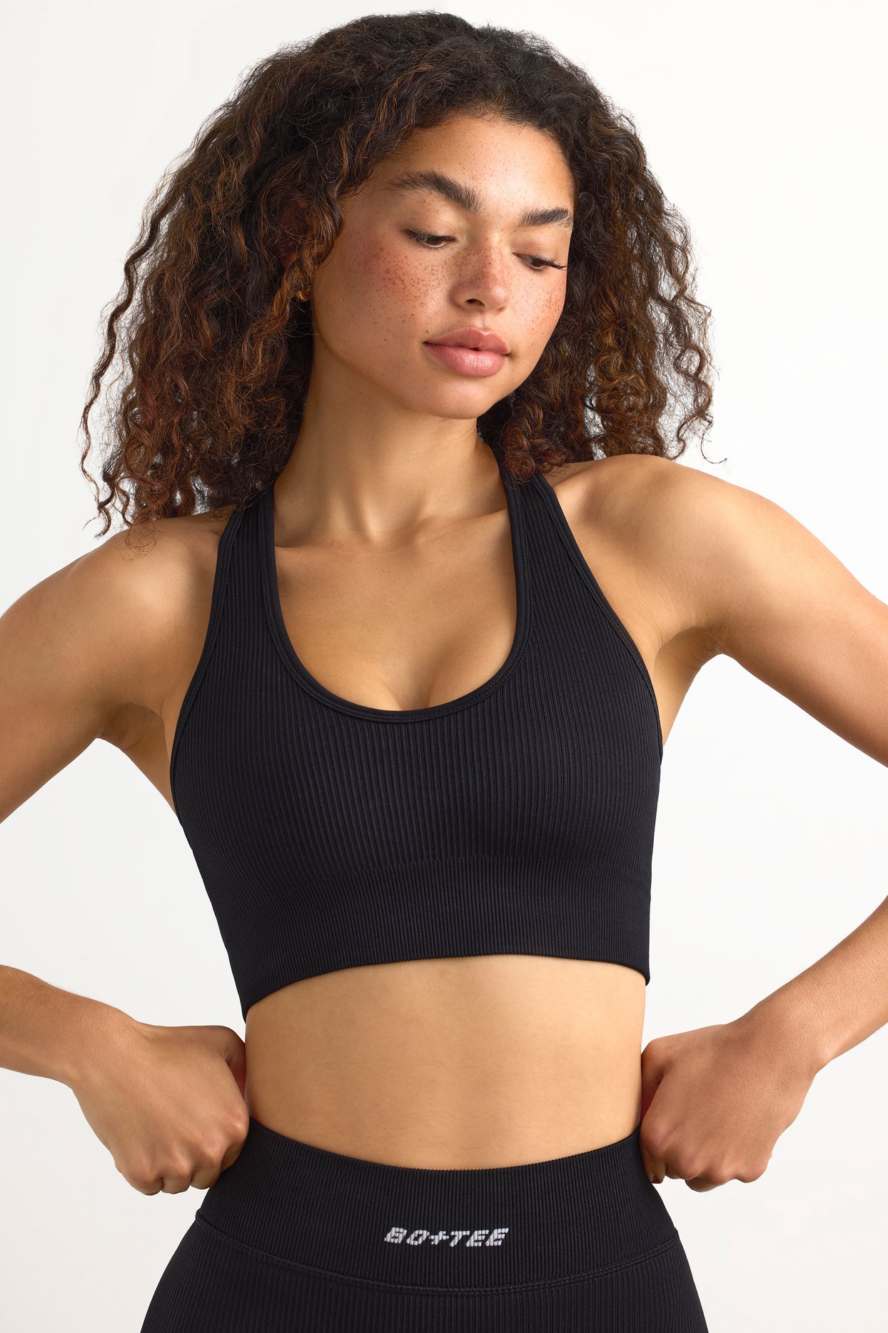 FlexiRib Racerback Sports Bra in Black - 6