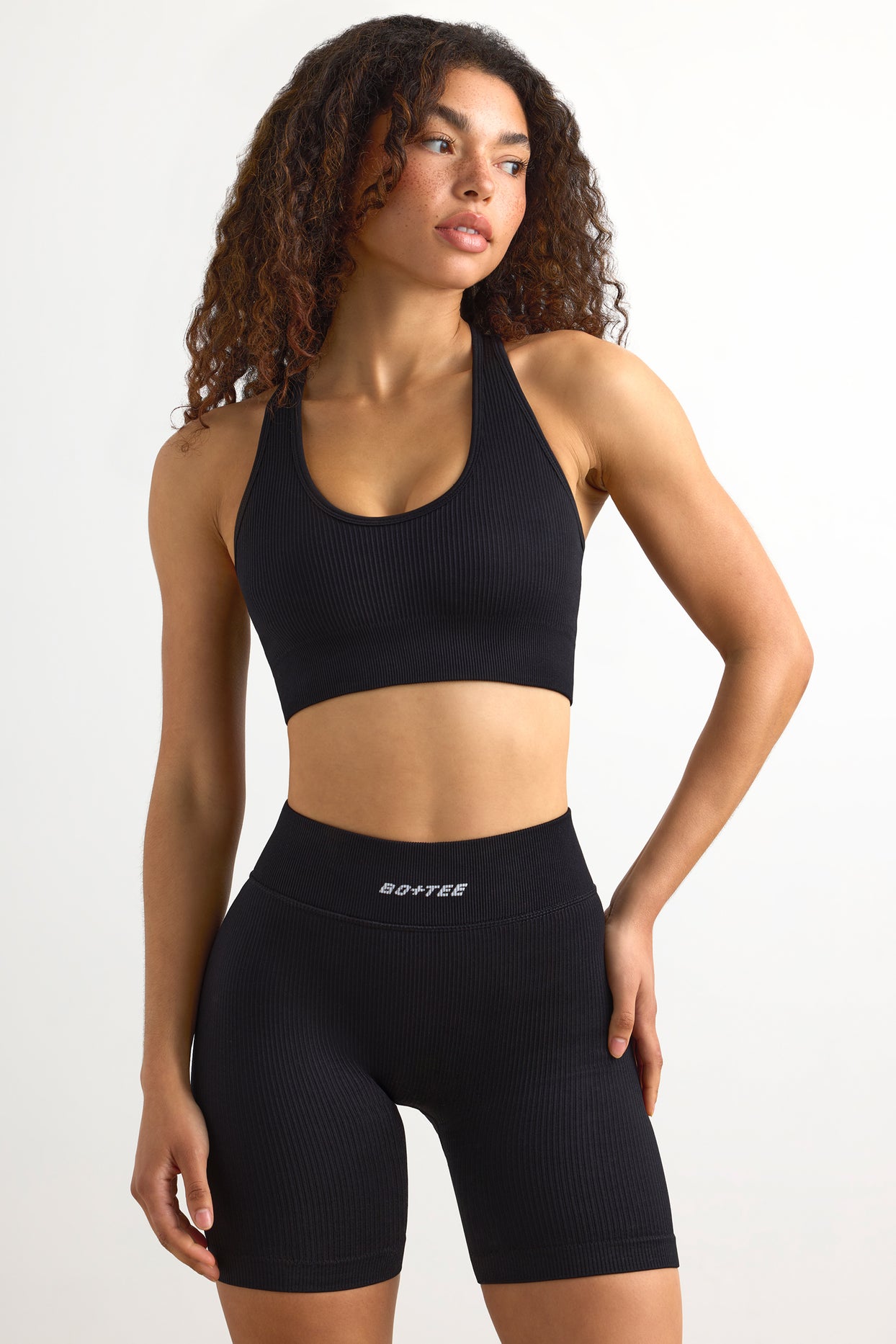 FlexiRib Racerback Sports Bra in Black - 5