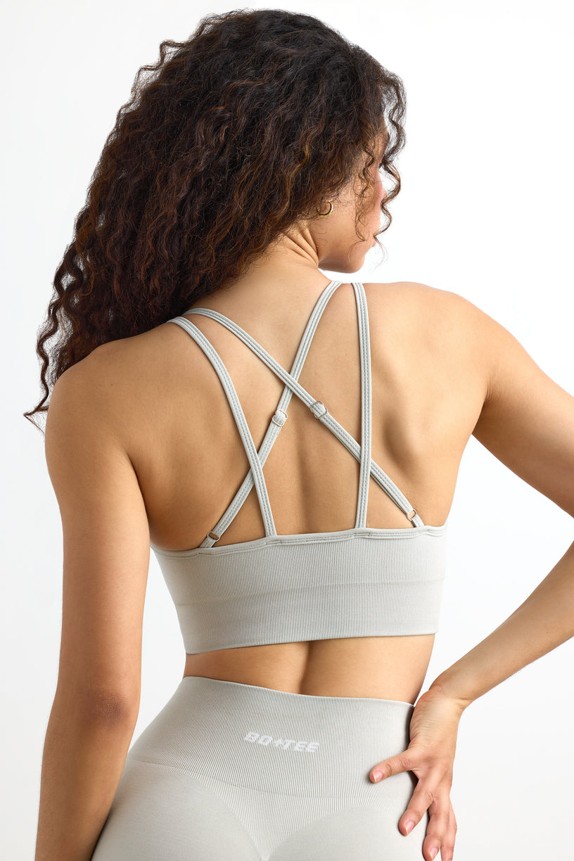 Strappy Define Luxe Sports Bra in Grey - 2