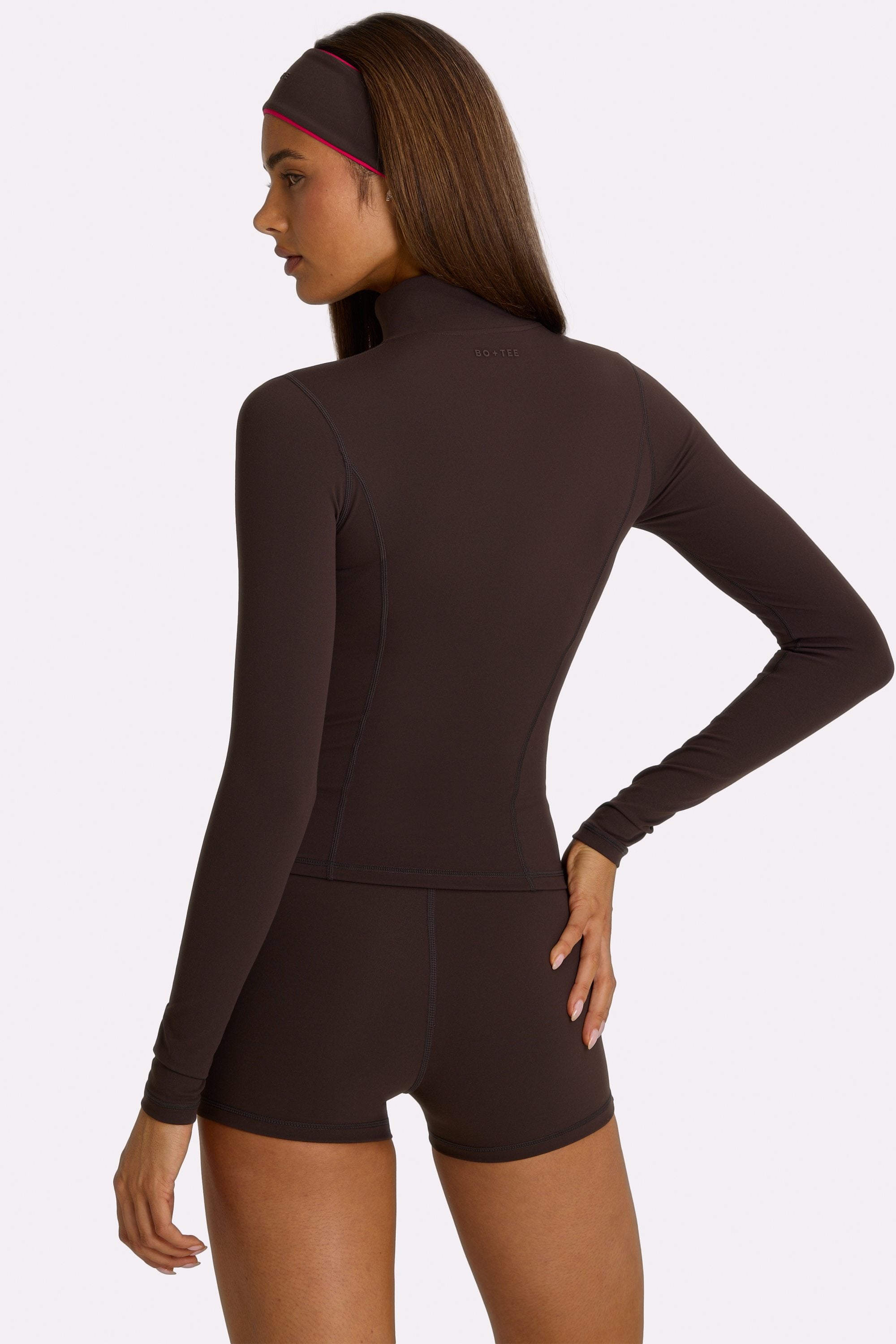 Soft Active Zip-Up Jacket in Truffle