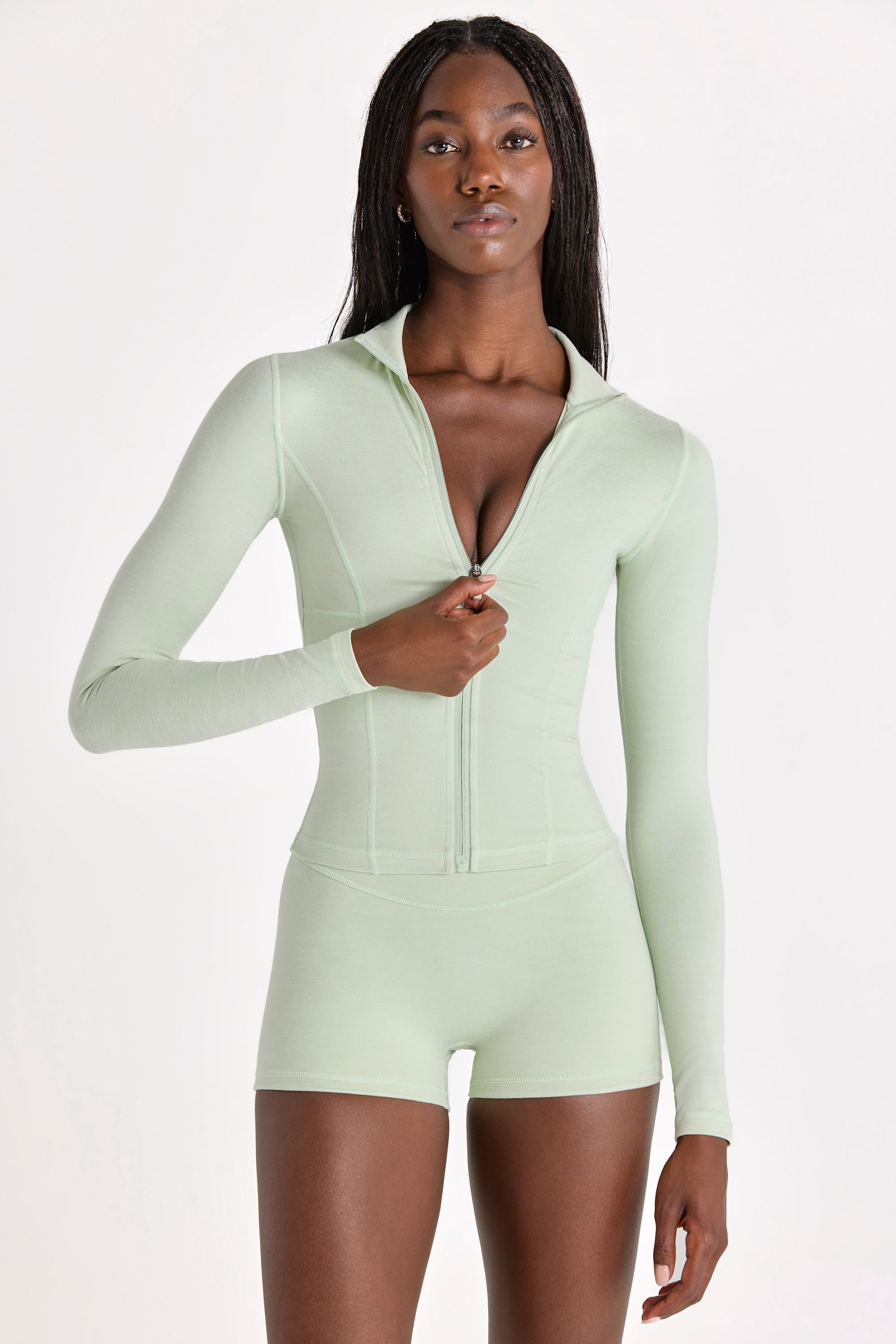 Soft Active Zip-Up Jacket in Pistachio