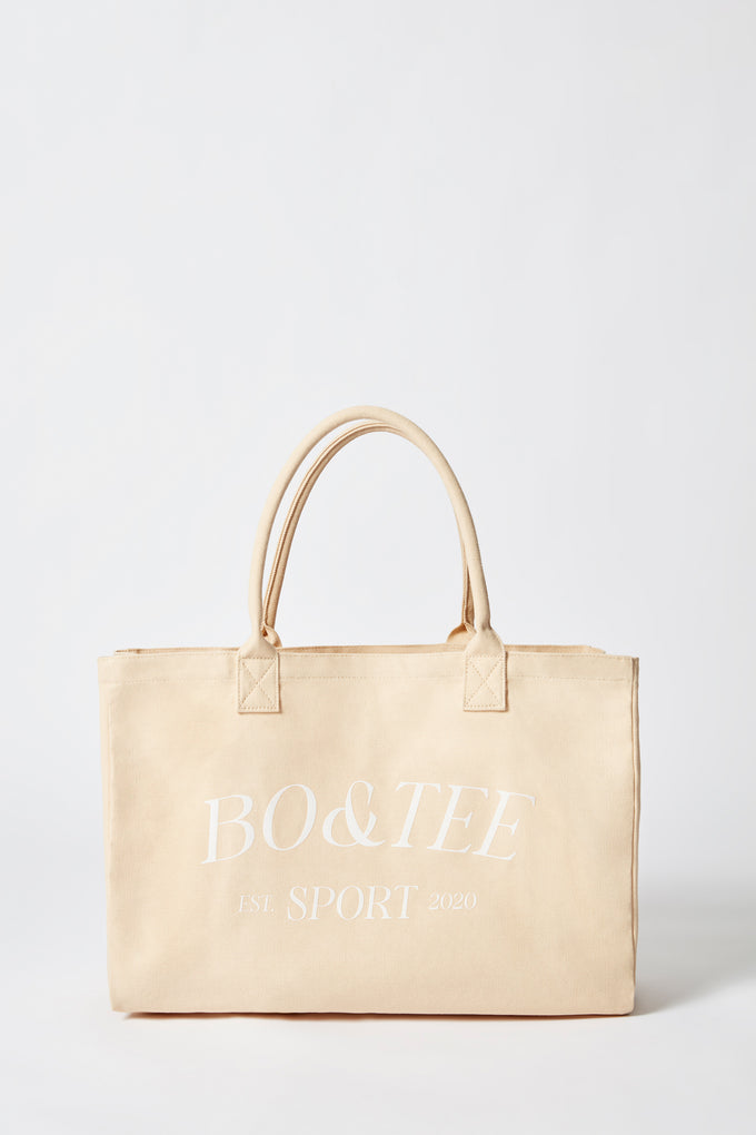 Large Canvas Tote Bag in Beige