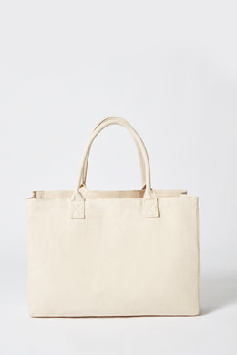 Large Canvas Tote Bag in Stone