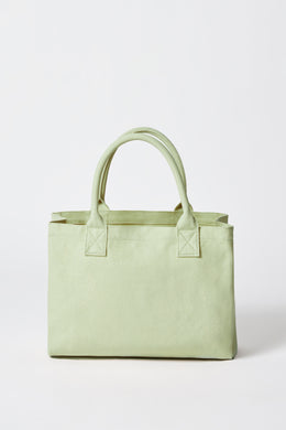 Mała płócienna torba typu Tote w kolorze limonkowo-zielonym