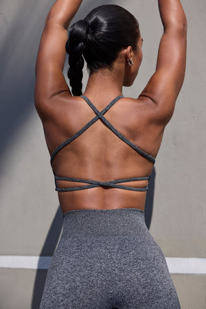 Super Sculpt Seamless Backless Sports Bra in Onyx