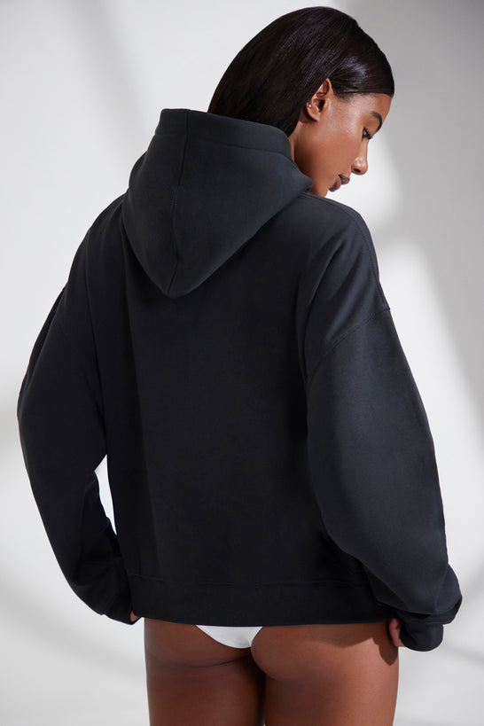 Bluza oversize z kapturem w kolorze czarnym