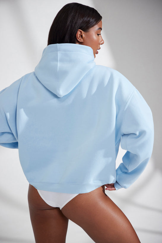 Sweat-shirt à capuche surdimensionné en bleu bébé