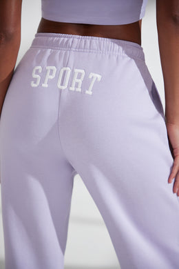 Pantalon de jogging large avec dos brodé en lavande