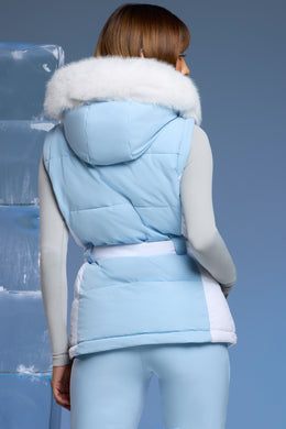 Veste de ski à manches amovibles en bleu bébé