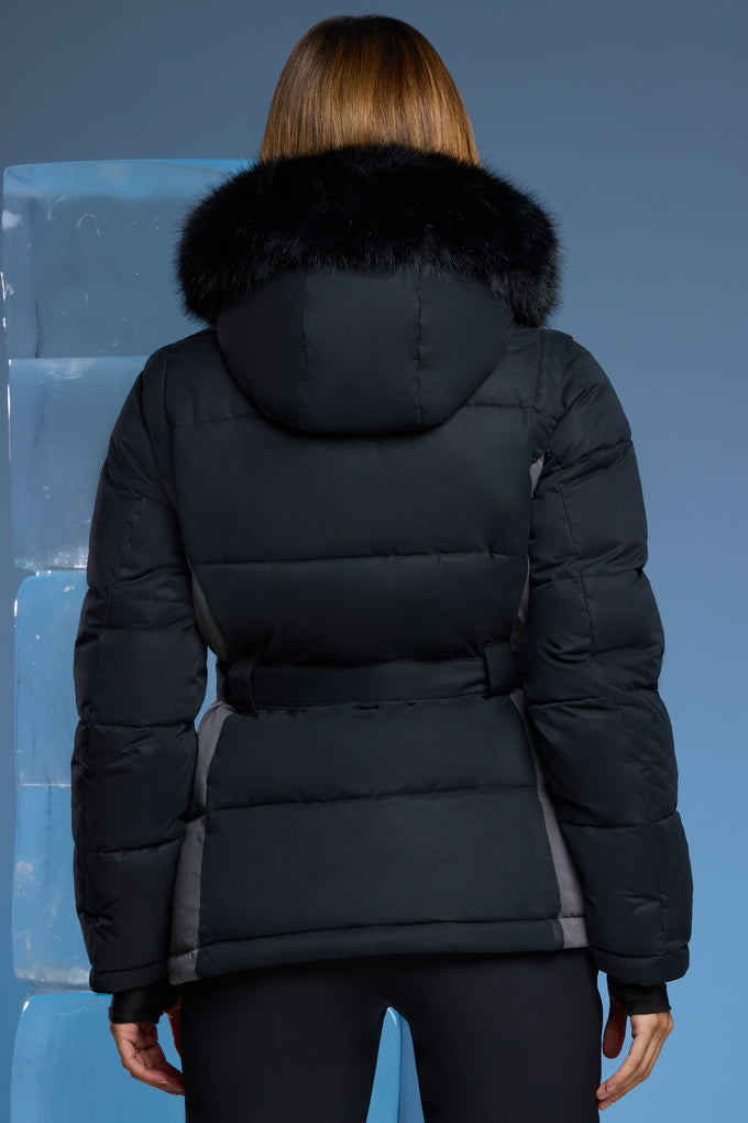 Ski Jacket with Detachable Sleeves in Black