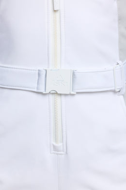 Fleece Lined Ski Suit in White