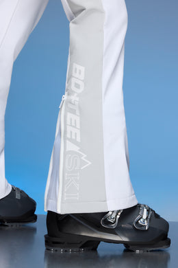 Combinaison de ski doublée en polaire en blanc