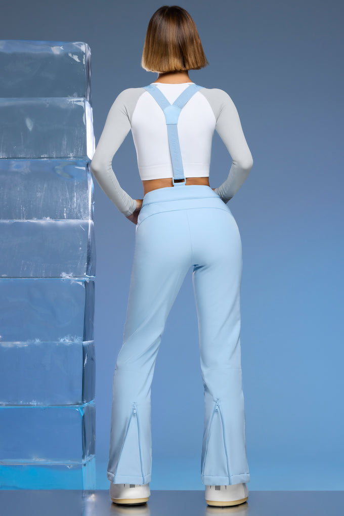 Pantalon de ski doublé en polaire en bleu bébé