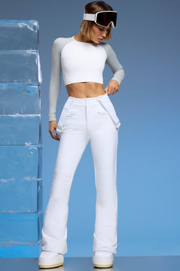 Fleece Lined Ski Pants in White