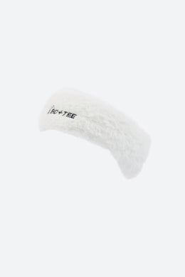 Opaska na głowę ze sztucznego futra w kolorze białym