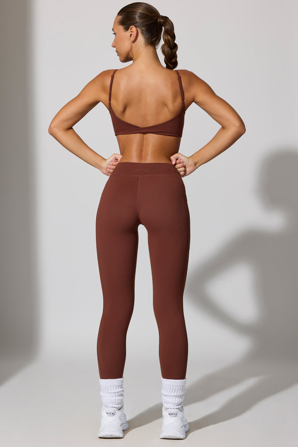 Full Length Leggings with Pockets in Brown - 2