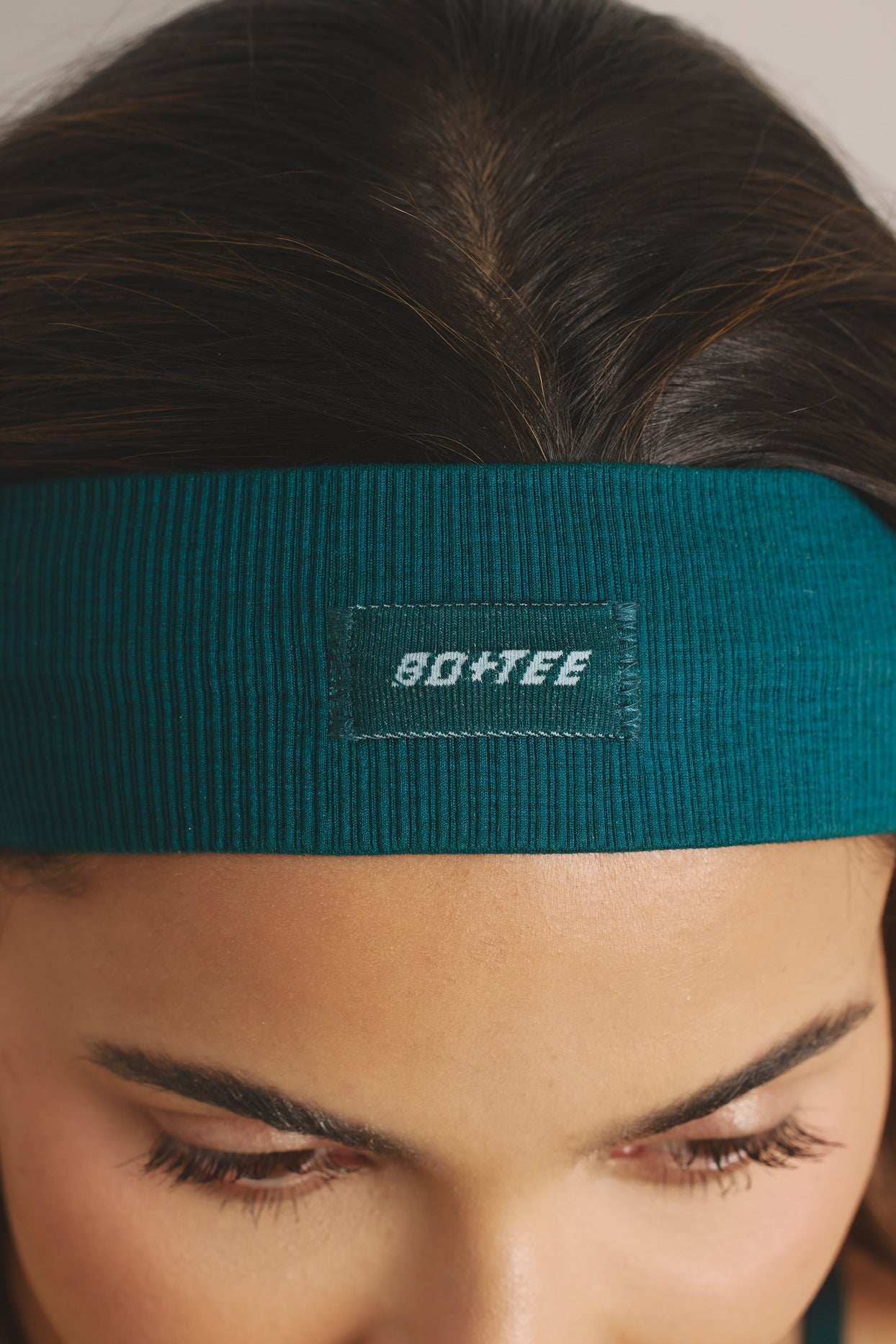 Seamless Rib Define Luxe Headband in Jade Green