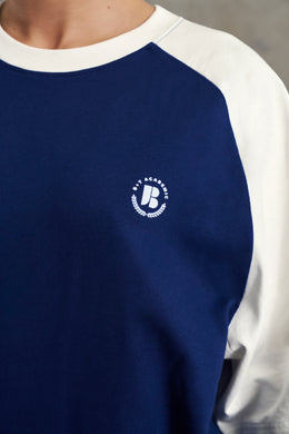 T-shirt surdimensionné à slogan en bleu marine