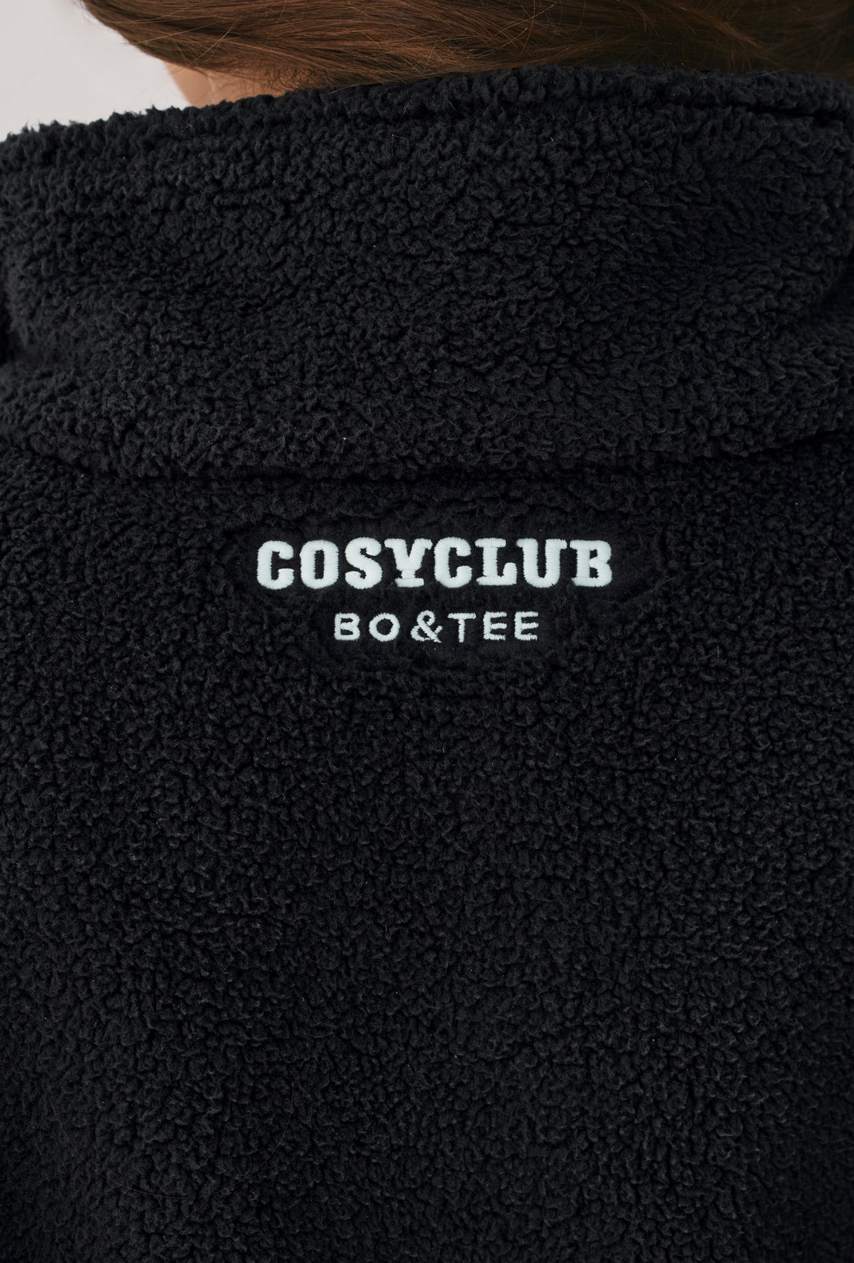 Cushy Oversized Fleece Zip Up Jacket in Onyx Oh Polly