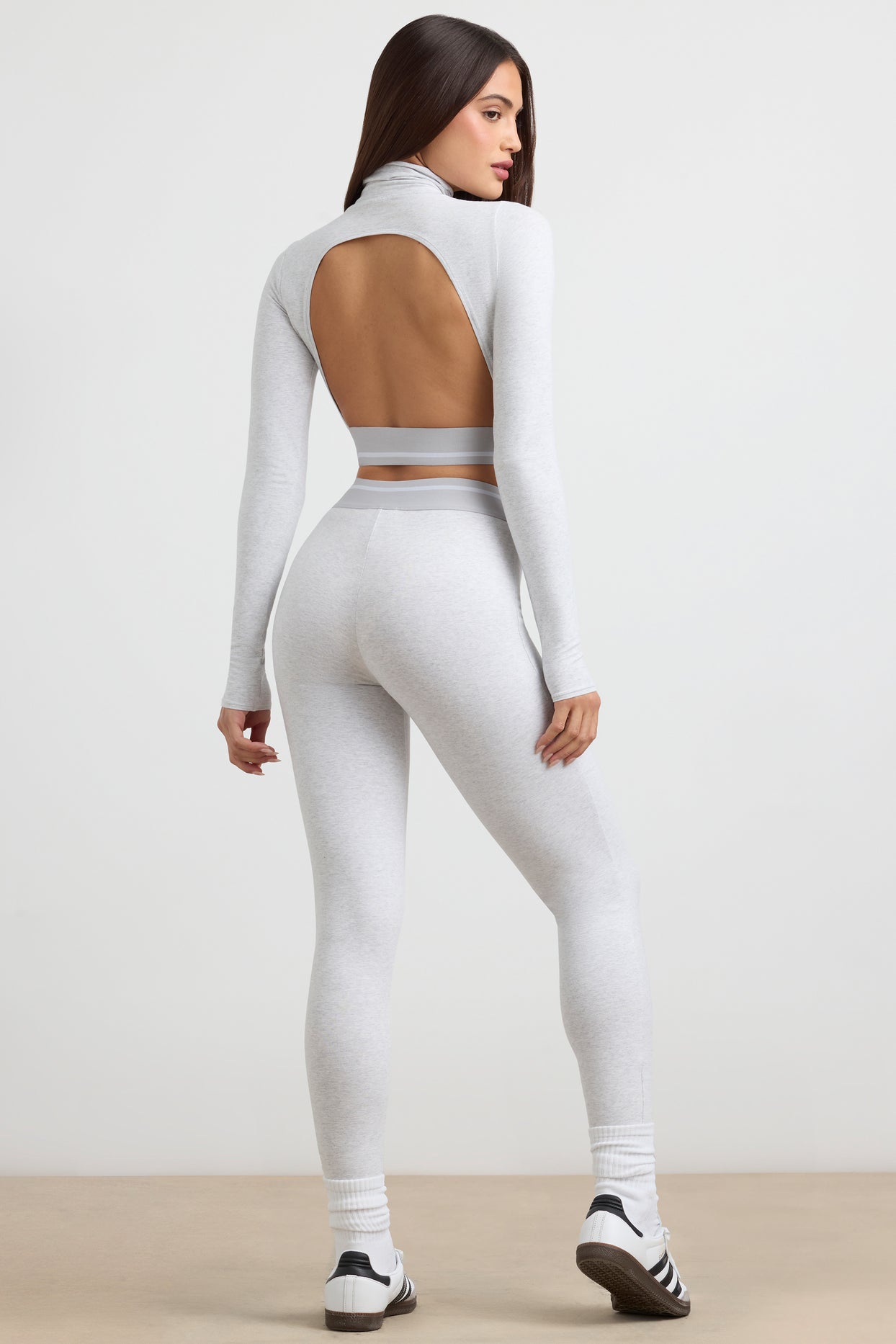 High-Waist Leggings in Grey Marl - 2