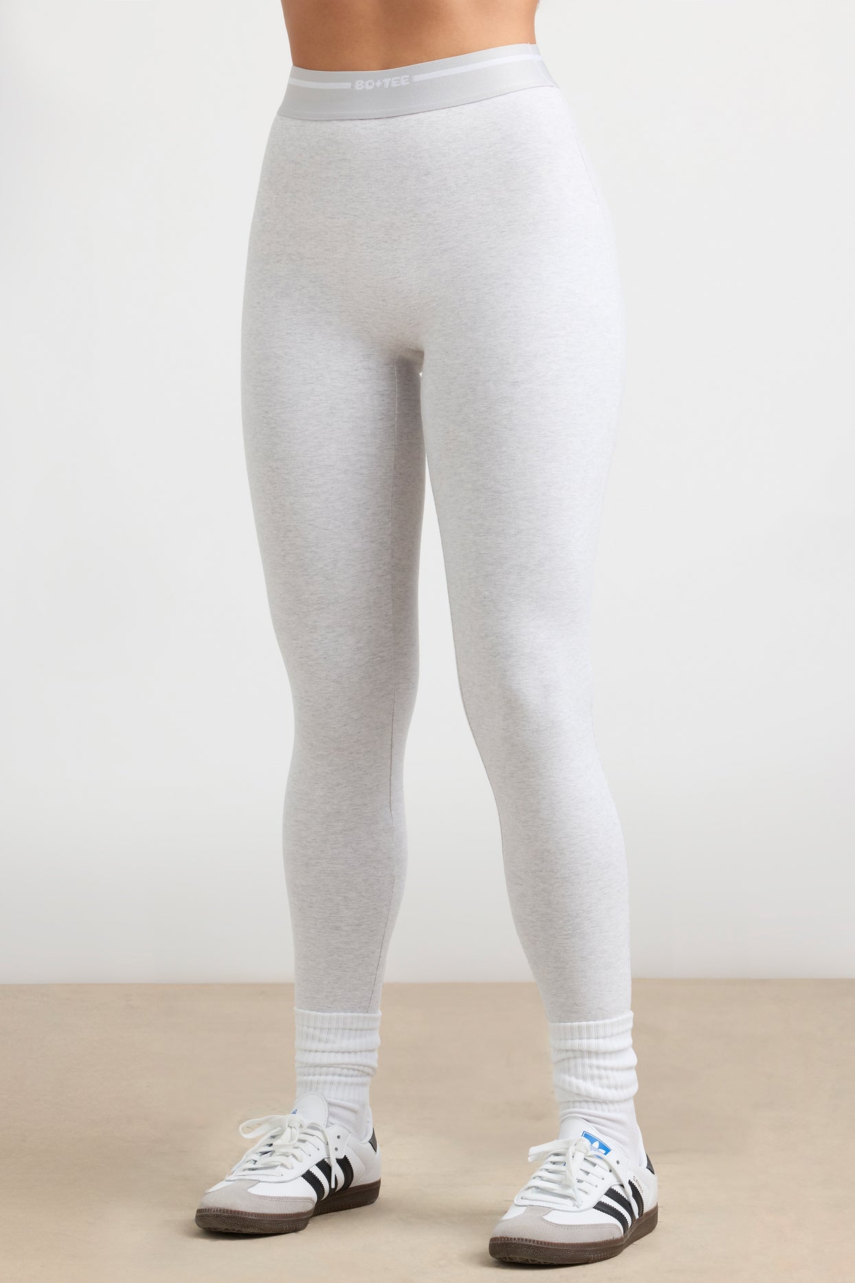 High-Waist Leggings in Grey Marl