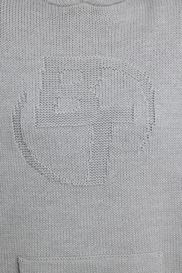 Sweat à capuche surdimensionné en grosse maille en gris chiné