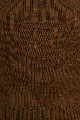 Krótka, zapinana na zamek bluza z grubej dzianiny w kolorze espresso