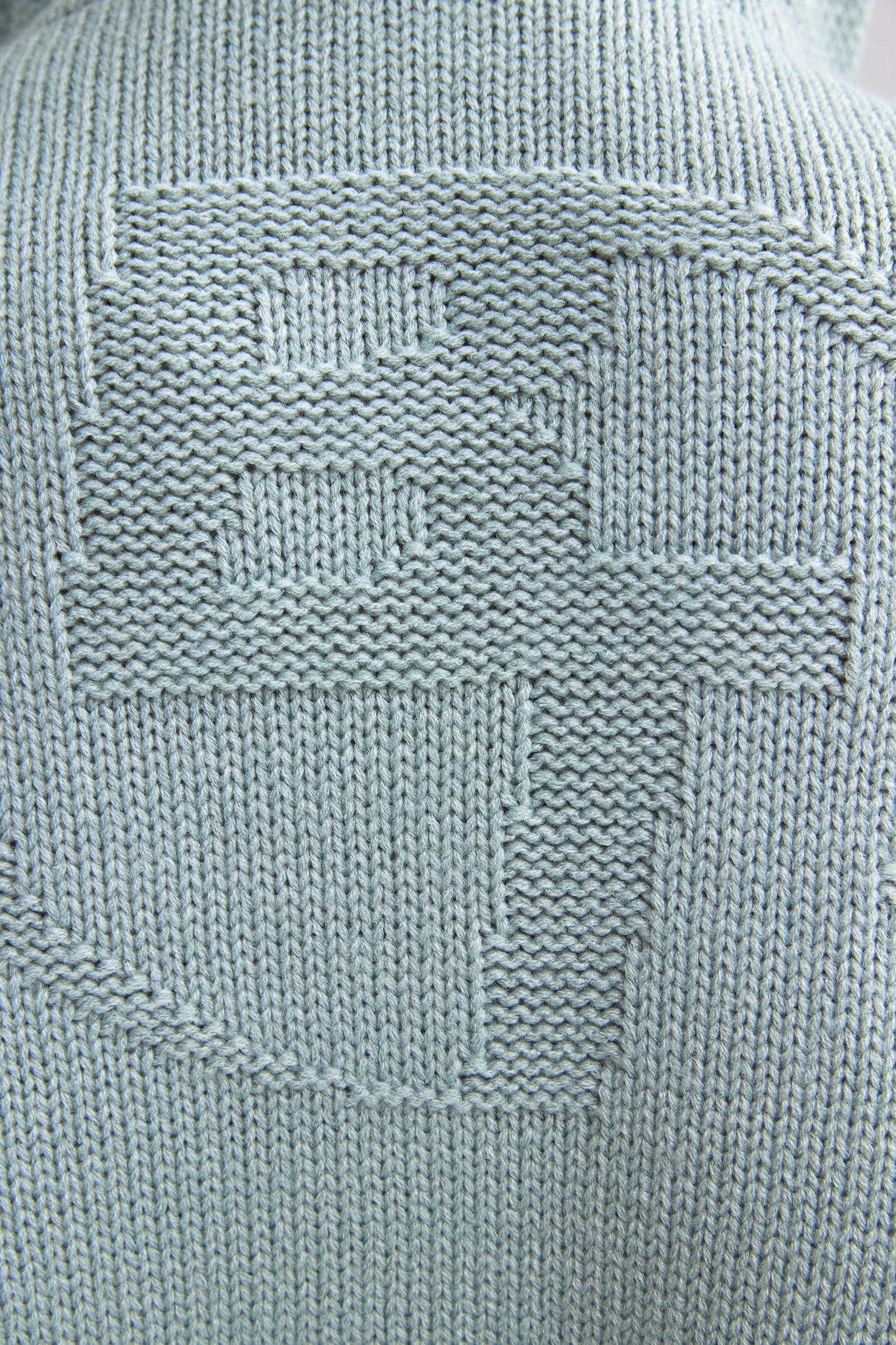 Chunky Knit Zip-Up Cropped Hoodie in Dusty Teal