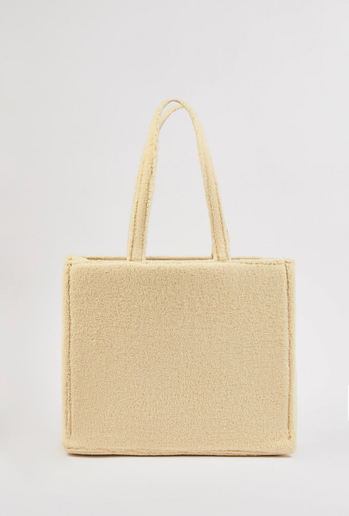 Fleece Tote Bag in Cashmere