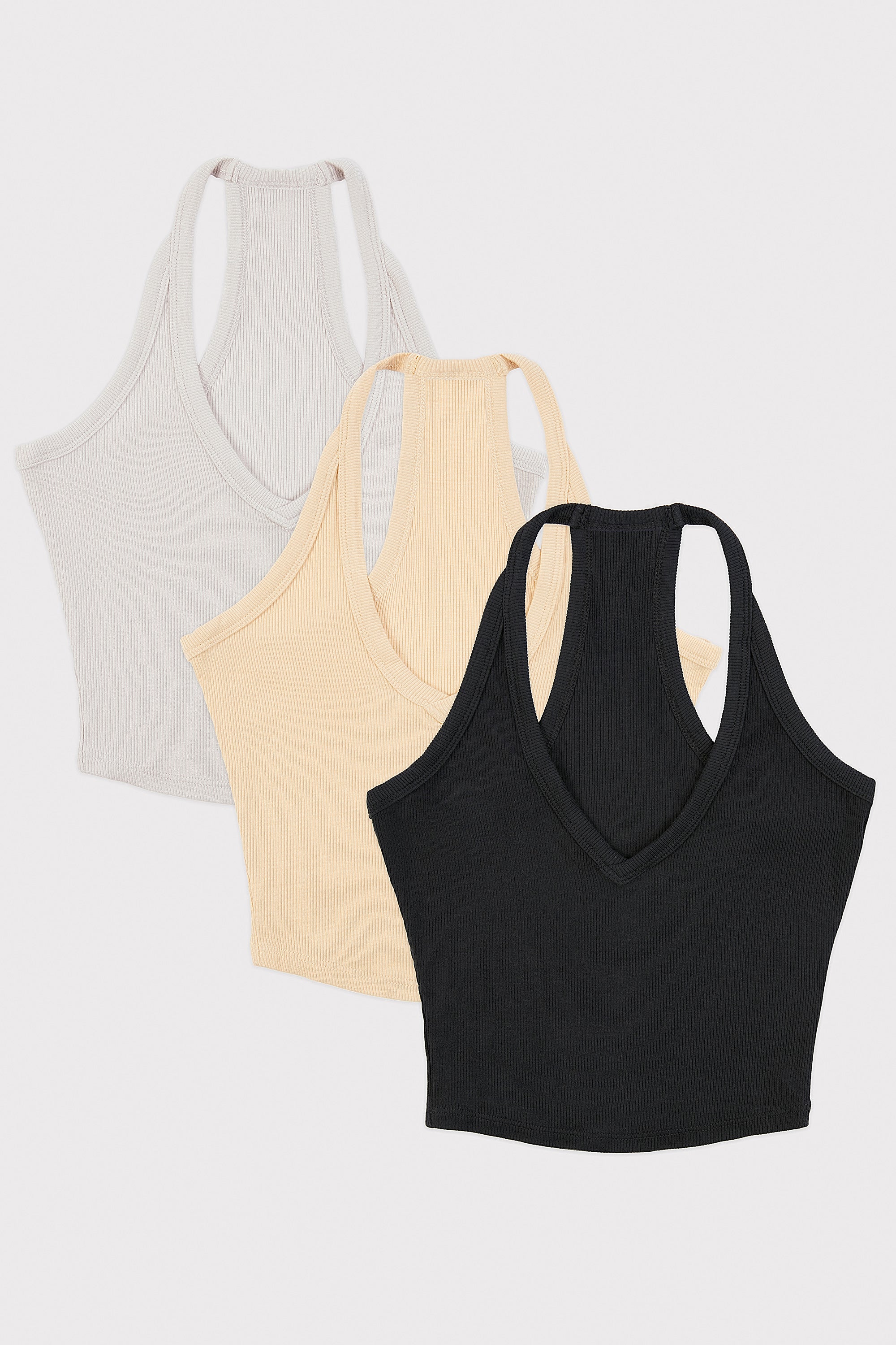 Rivet Rib V Neck Tank