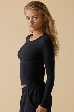 Soft Active Long Sleeve Top in Black