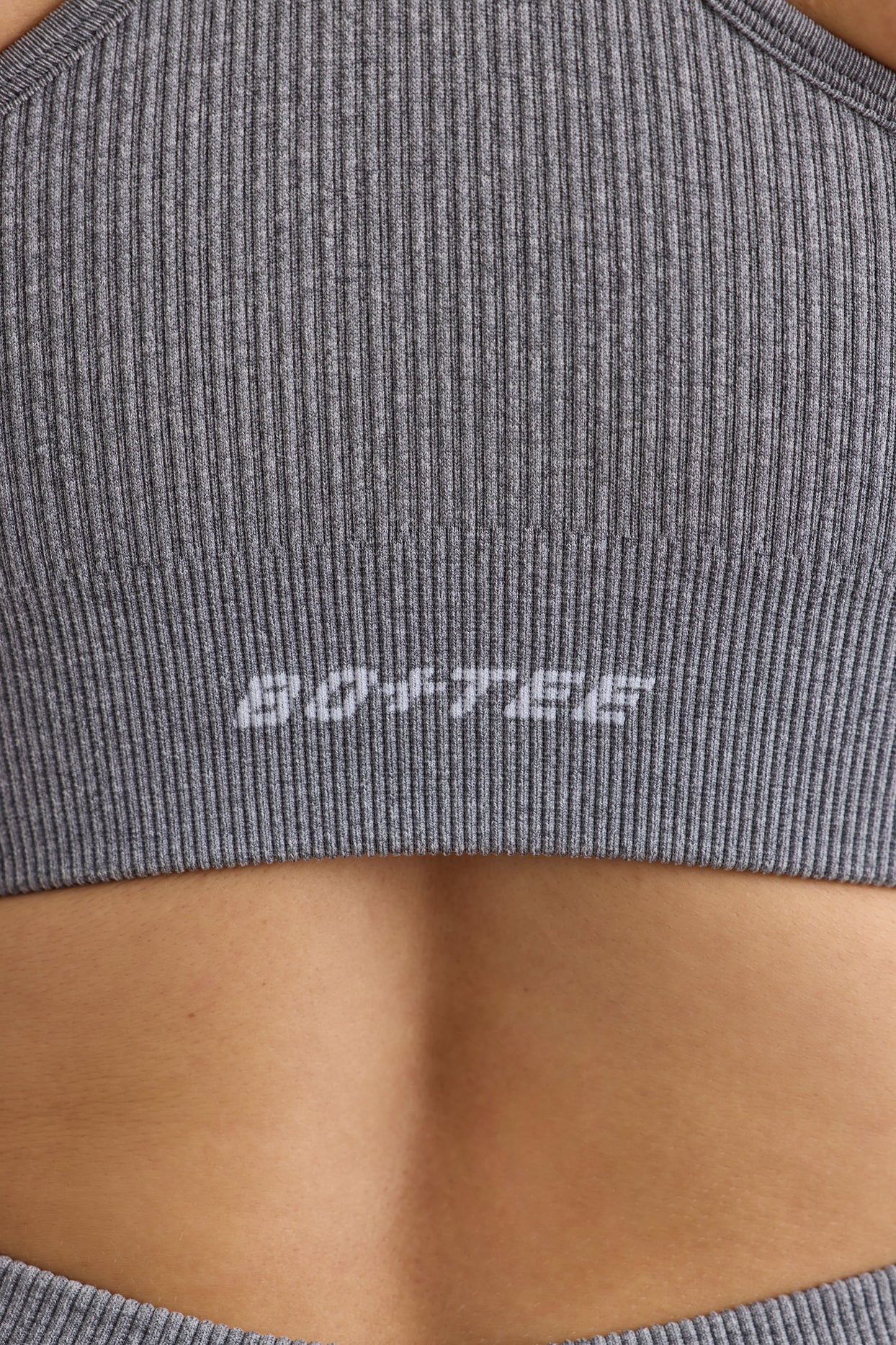 FlexiRib Wide Strap Sports Bra in Grey Melange - 6