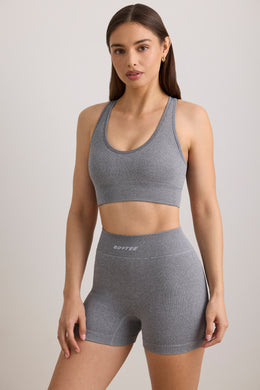 FlexiRib Mini Shorts in Grey Melange